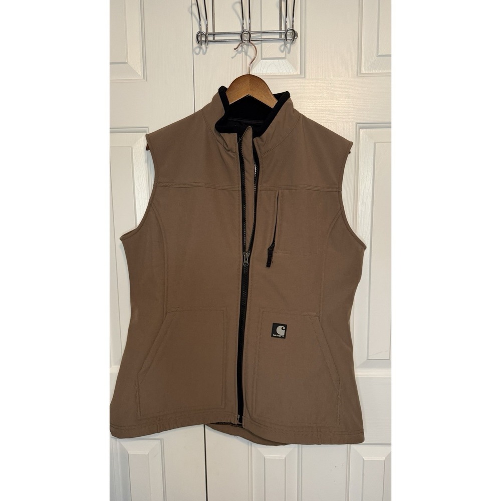 Carhartt Women's Softshell Fleece Vest Size XL, Rain Defender, WV002 SBN Brown